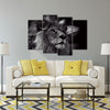 Image of 4Pcs Lion Head Black And White Canvas Wall Art