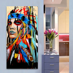 Portrait Indian Painting Canvas Wall Art
