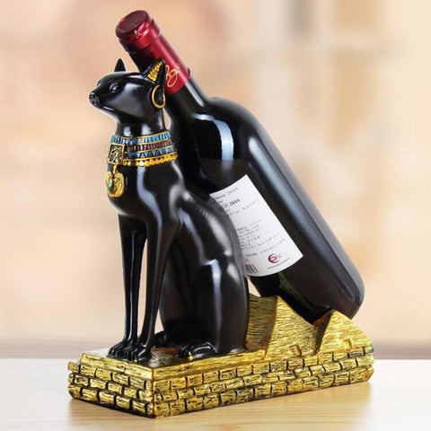 Resin Egyptian Cat Wine Bottle Holder
