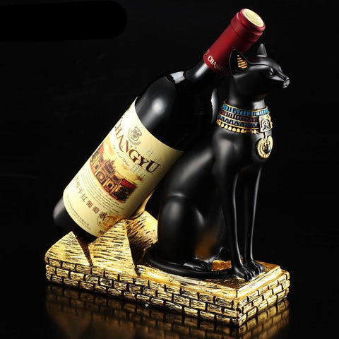 Resin Egyptian Cat Wine Bottle Holder