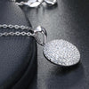 Image of Round 925 Silver CZ Grandma Jewelry Necklace