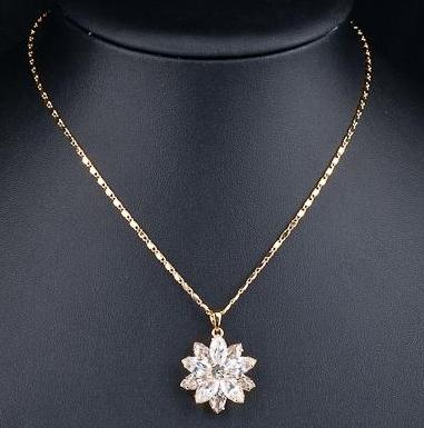 Flower Crystals Grandma Jewelry Necklace
