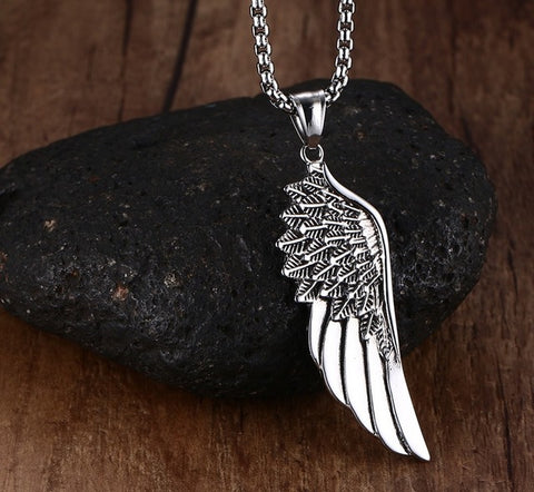 Stainless Steel Wing Feather Jewelry Angel Necklace