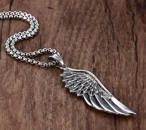 Stainless Steel Wing Feather Jewelry Angel Necklace