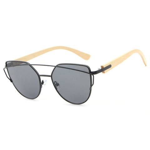 Cat Eye Fashion Wooden Bamboo Sunglasses