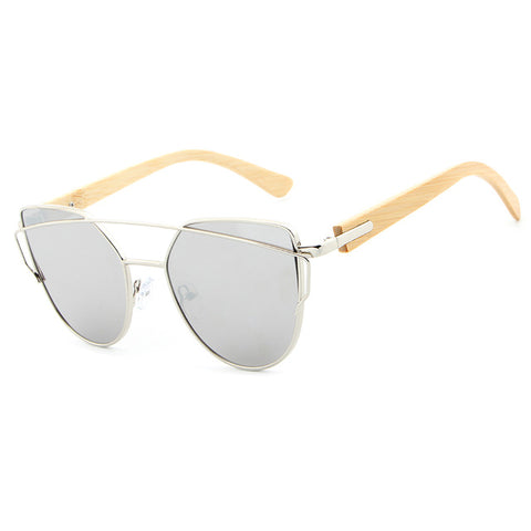 Cat Eye Fashion Wooden Bamboo Sunglasses
