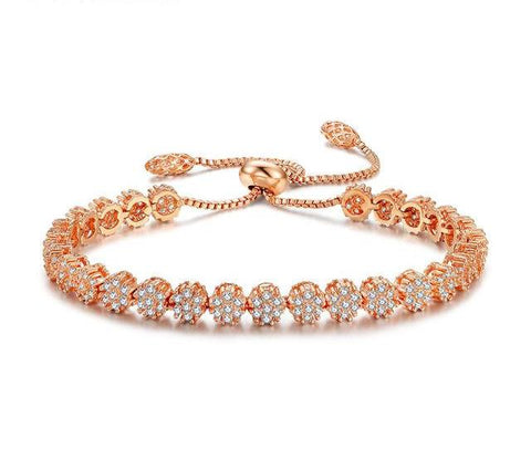 Luxury Flower CZ Grandma Jewelry Bracelet