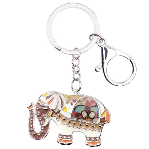 Enamel Elephant Keychain