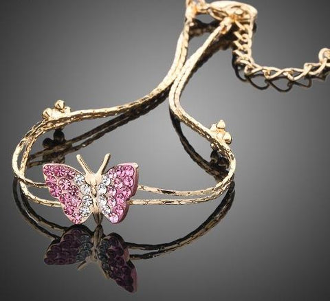 Butterfly Crystal Charm Sister Jewelry Bracelets
