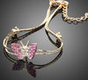 Image of Butterfly Crystal Charm Sister Jewelry Bracelets