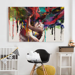 Abstract Lovers Painting Decor Canvas Wall Art