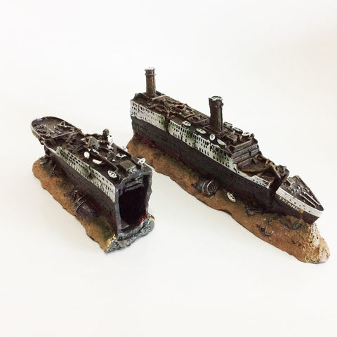 15inch Ship Sunken Wreck Ornaments Aquarium Fish Tank Decorations