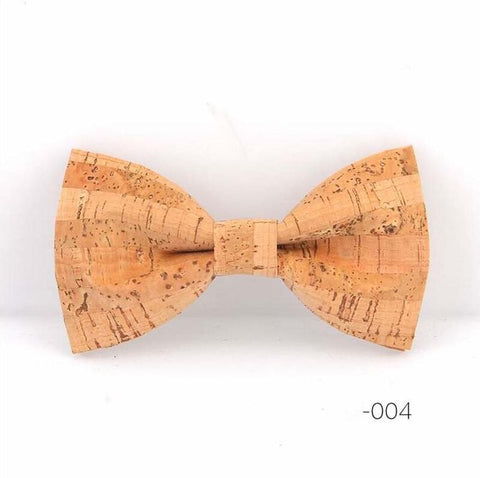 Vintage Retro Cork Wood Bow Tie