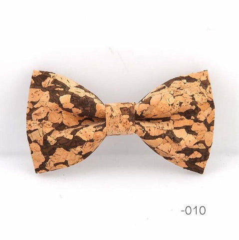 Vintage Retro Cork Wood Bow Tie