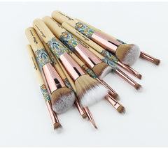 12Pcs Soft Bamboo Makeup Brushes Sets
