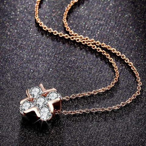 Cross Rose Gold CZ Grandma Jewelry Necklace