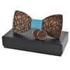 Image of Groomed Business Wedding Cufflink Wooden Bow Tie