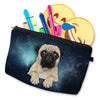 Image of 3D Print Pug Dog Small Makeup Bag Cosmetic Pouch