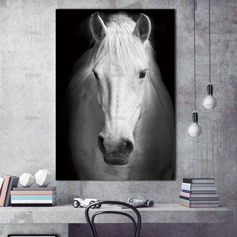 Black And White Animal Painting Canvas Wall Art