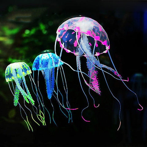 5Pcs 5Color Jellyfish Ornaments Aquarium Fish Tank Decorations