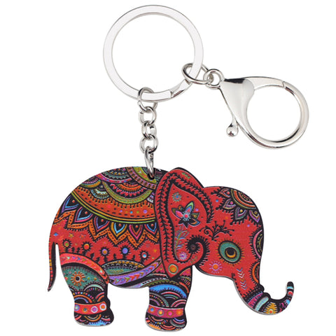 Cute Acrylic Elephant Keychain