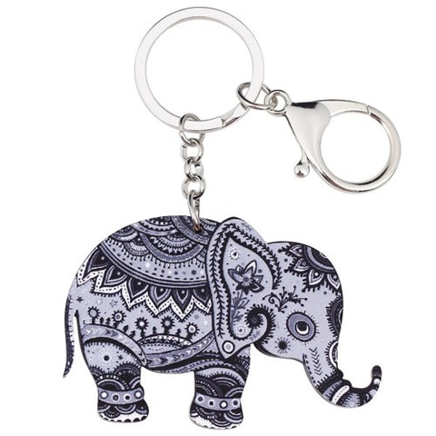 Cute Acrylic Elephant Keychain