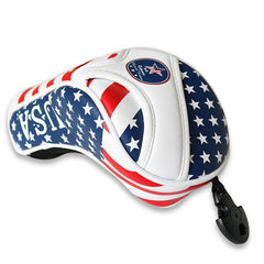 2Pcs USA Flag PU Leather UT Hybrid Rescue Golf Head Covers