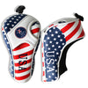 Image of 2Pcs USA Flag PU Leather UT Hybrid Rescue Golf Head Covers