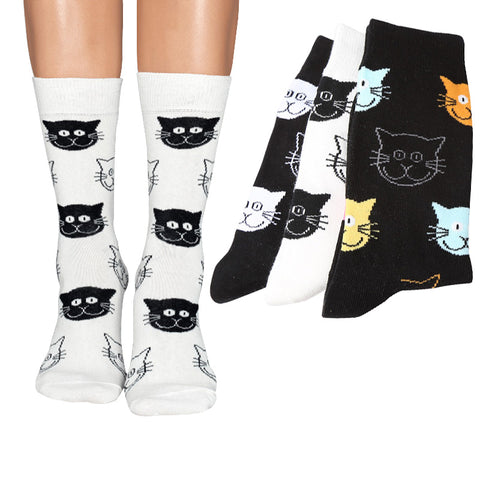 4 pairs Cute Cat Cartoon Funny Women Socks