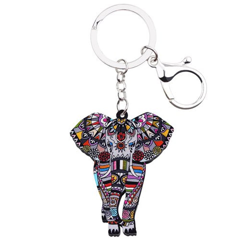 Acrylic Jungle Elephant Keychain