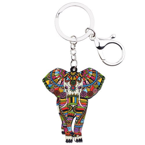 Acrylic Jungle Elephant Keychain