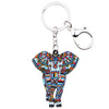 Image of Acrylic Jungle Elephant Keychain