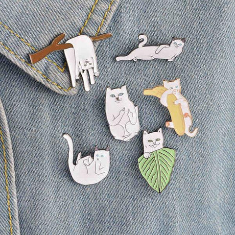 Cool Cartoon Set Cute Cat Etsy Enamel Pins