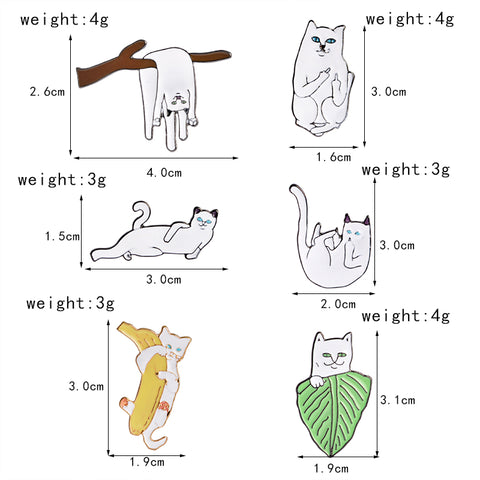 Cool Cartoon Set Cute Cat Etsy Enamel Pins