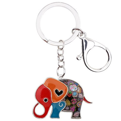 Enamel Cartoon Elephant Keychain