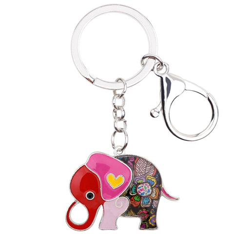 Enamel Cartoon Elephant Keychain