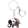 Image of Enamel Cartoon Elephant Keychain