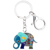 Image of Enamel Cartoon Elephant Keychain