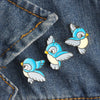 Image of Set Cute Cartoon Blue Bird Enamel Pins