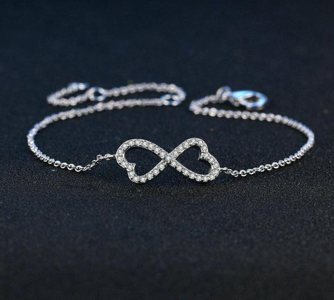 Double Heart CZ Sister Jewelry Bracelets