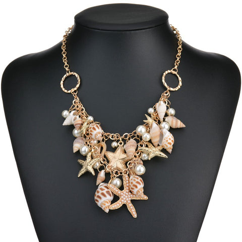 Pearl Starfish Jewelry Shell Necklace