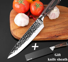 8Inch Stainless Steel Sharp Santoku Cleaver Slicing Set Chef Kitchen Knife
