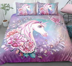Microfiber Purple Unicorn Bedding Set