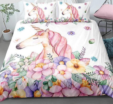 Cute Queen Unicorn Bedding Set