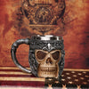 Image of Viking Warrior Skull Gothic Tankard Halloween Skeleton Stainless Beer Tea Cup Coffee Mugs