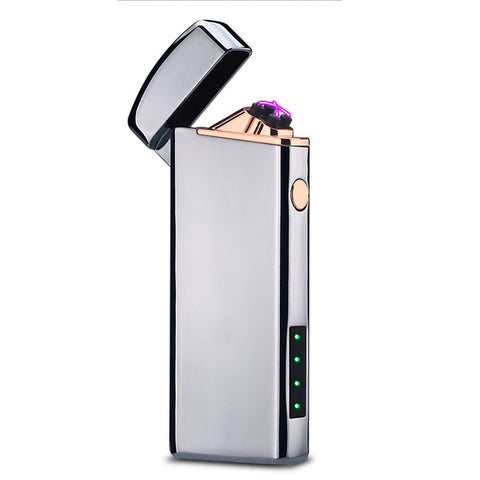 Windproof Battery Indicator Electric USB Lighter