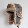 Image of Vintage PU Leather Fur Russian Bomber Hat