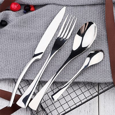 16Pcs 4Sets Stainless Steel Hotel Western Dinnerware Flatware Cutlery Set